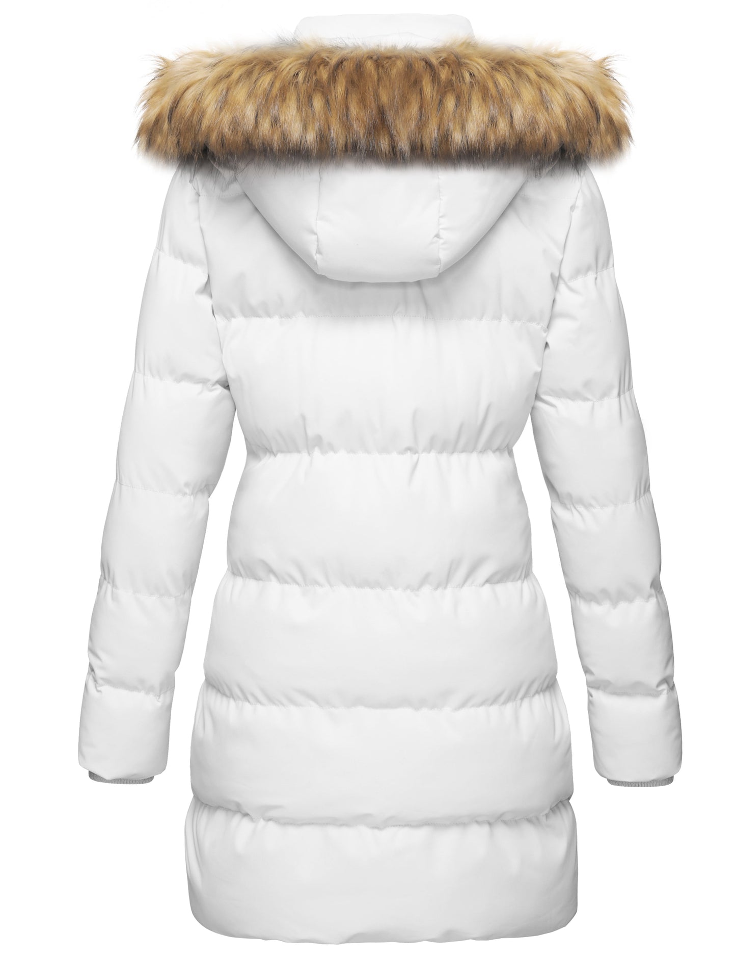 Women'S Puffer Coat Warm Winter Coat Jnsualted Puffer Jacket with Hood White XL